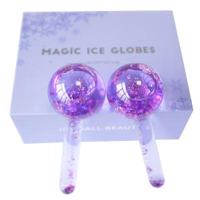 China Facial Cold Massager Crystal Glass Ball Ice Globes Japan Ice Roller Globes Personal Care Skin Care Skin Massager For Facial Massage for sale