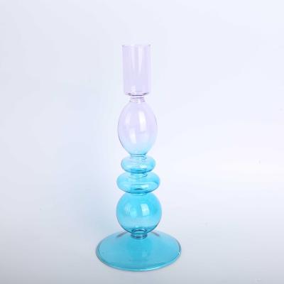 China Factory price decoration wholesale borosilicate glass candle holder cheap home glass candle holder for sale