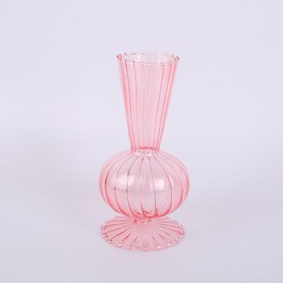 China Modern Most Popular Small Clear Glass Vases For Home Decoration Rose Flower Vases for sale