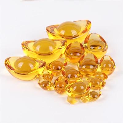 China Cheap natural citrine yellow crystal glass pattern China quartz decoration souvenir lucky gifts for sale