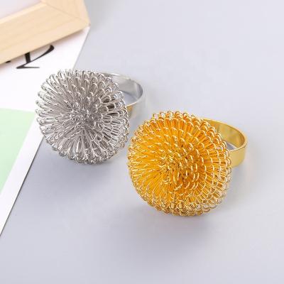 China Sustainable Hot Selling Gold And Silver Napkin Rings Holder For Wedding Table Decoration for sale