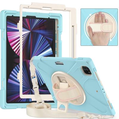 China Hot Selling 12.9inch Silicon+PC Tablet Case Cover For Ipad Kickstand Pro 2021 Shockproof 3 Layers for sale