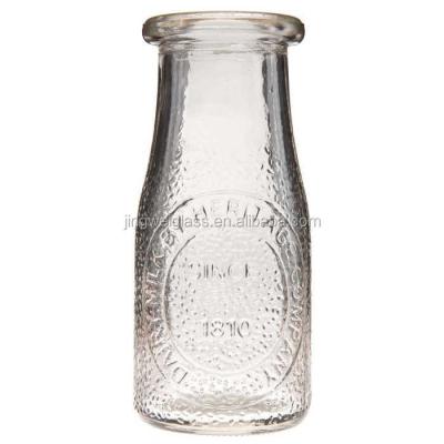 China Promotional Customized Vintage Soda Lime Glass Milk Bottle for sale