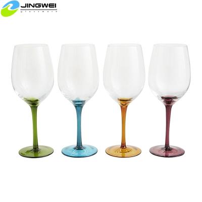 China New Classic / Postmodern Color Stemmed Promo Goblet Colored Wine Glass Gin Cocktail Goblet Glass Cup for sale