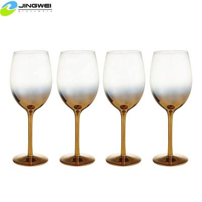 China Kitchenware 21oz Copper Wine Glasses Plating Gin Ball Glasses Stemmed Goblet Glass for sale