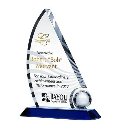 China Custom Healthcare Institutes Crystal Trophy Design Crystal Award Trophy Plaque for sale