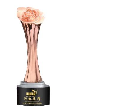 China Europe Custom Resin Rose Flower Birthday Trophy for sale