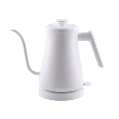 China 360 Rotation Hot Selling 1 L Degree Base 12898A White Pour Over Coffee Tea Drip Kettle Gooseneck Kettle for sale