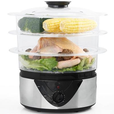 China Auto Off 2 Layers Food Steamer Electric Food Steamer With Plastic Egg Cooker Food Steamer 3 In 1 Electric Multi Cooker For Steaming for sale