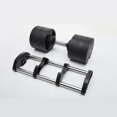 China Hot Sale Gym Equipment Dumbells Discubrio 32kg Black Fitness Dumbbells Online Weight Adjustable Dumbbells With Steel Handle Use For Home for sale