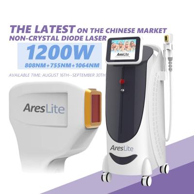 China 2021 New Technology Hair Removal Non-crystal Diode Laser 1200W 808 Diode Laser Hair Removal Machine for sale