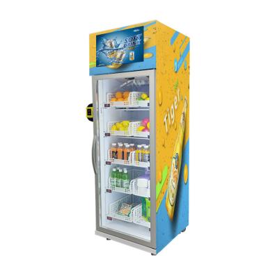 China Smart SDK Refrigerator Beverage Vending Machine Cold Drinks Fridge Machine Sale With Card Reader for sale