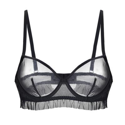 China Mesh Latest Design Lace Women Custom QUICK DRY Transparent Underwear Sexy Padded Bra for sale