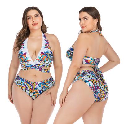 China Anti-UV Women's Two Piece Sets Swimsuits Fashion Women Sexy Bikini Plus Size Swimwear for sale