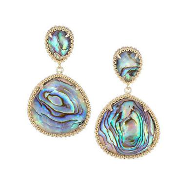 China Fashion Trendy Abalone Drop-shaped Shell Earrings Female Popular Abalone Pattern Ear Jewelry for sale