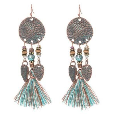 China TRENDY Retro Tassel Earrings Bohemian Style Boho Ethnic Long Earrings Exaggerated Earrings Women for sale