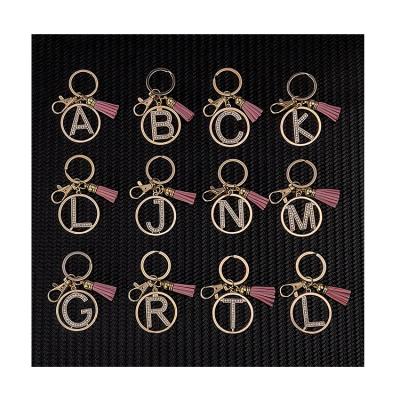 China Combine New Diamond Letter Tassel Keychain Monogram Bag Key Chain Jewelry Mother's Day Pendant Gift for sale