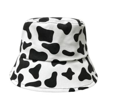 China Retro Leopard Print Fisherman Cow Hat Female Summer Checked Zebra Bucket Thin Bucket Hat for sale