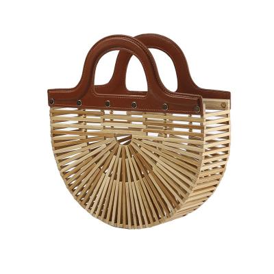 China PORTABLE Elegant Female Fashion Premium Quality Tote Bags Ladies Holiday Straw Bamboo Bamboo Woven Straw Beach Customize Handbags for sale