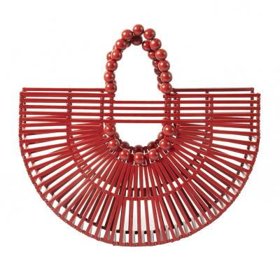 China Handmade semicircular bamboo clutch bag of new PORTABLE bamboo handbag for sale