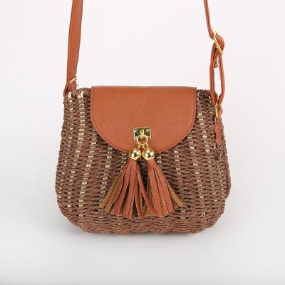 China Eco-Friendly Straw Shoulder Bag with Belt and Fin Cover for sale