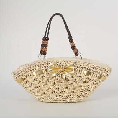 China Eco-Friendly Paper Straw Clutch Bag with Handle for sale