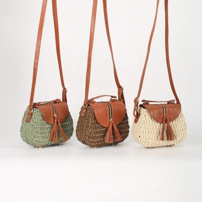 China Eco-Friendly Straw Shoulder Bag with Handle and Shoulder Belt for sale