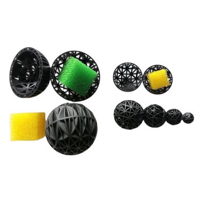 China 56mm Diameter PP Viable Bio Balls Fish Framing Bio Filter Aquarium Balls for sale