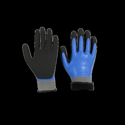 China 15G 7G Polyester Acrylic Fiber Coating Sandy Warm Latex Coated Gloves Winter Work Gloves for sale