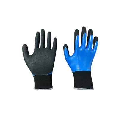 China Anti-skid Nitrile Full Sandy Gloves Coated Nitrile Gloves Factory for sale