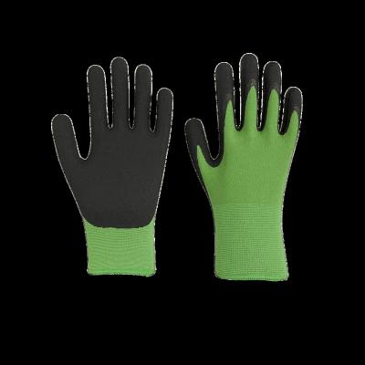 China Water Proof Bamboo Fiber Crinke Latex Coated Gloves Garden Gloves for sale