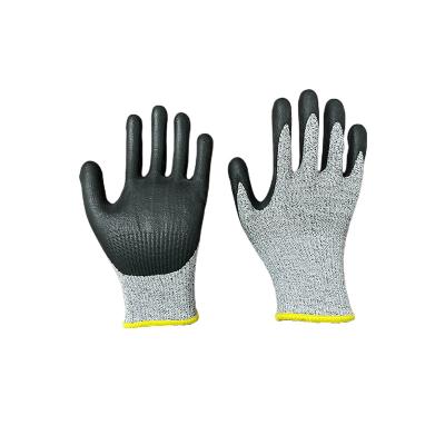 China Anti-cut Nylon Nitrile Foam Gloves Anti Cut Polyester Safety Working Gloves for sale