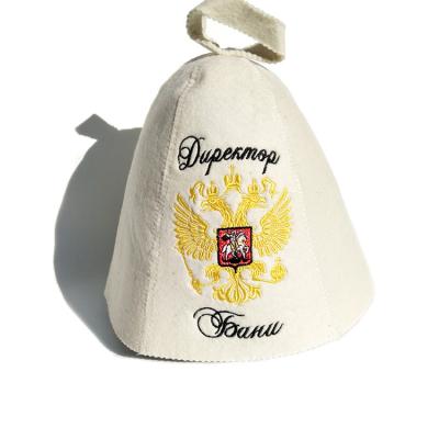 China Newest Picture Design Custom 100% Wool Felt Russia Sauna Hat Hat for sale