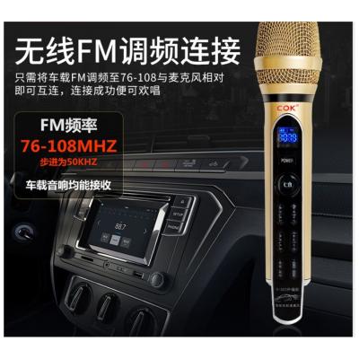 China Other car KTV omnipotent microphone set with sound card wireless car microphone for sale