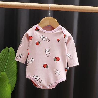 China Baby Boy Spring Clothes Autumn Footed Sleepsuit Quantity Custom Breathable Cotton Knitted Romper Print Spandex Unisex OEM Logo Item Time for sale