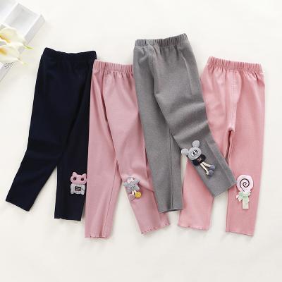 China Breathable children's bottom pants autumn and winter Korean version the new of cartoon elastic girl baby pants outdoor thin wearing for sale