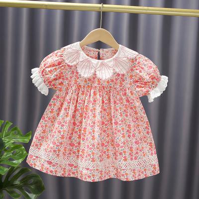 China Breathable children and princess skirt girls in summer girl dress shell pink floral shells lace ladies to go out skirt 2023 for sale