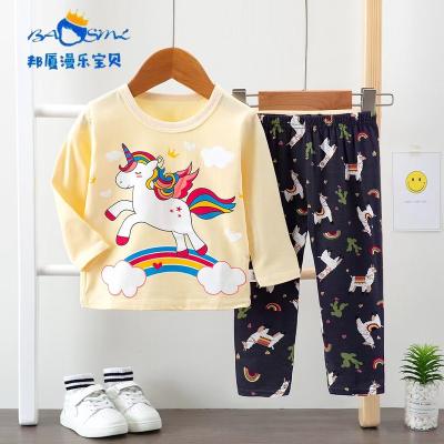 China Preppy style new hot - selling children's underwear home clothes home clothes to set boys and girls autumn and winter thin cartoon long-sleeved for sale