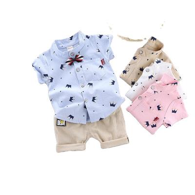 China ENGLAND NAME new brand children's clothing summer children's clothing set shirt short-sleeved suit children's baby boys clothing for sale