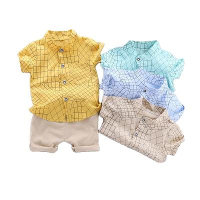 China ENGLAND STYLE baby boy summer short sleeve shirt, little foreign boy summer Qi set baby children's clothing for 1-4 years for sale