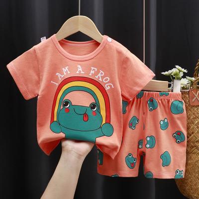 China Korean version of the summer new pure short-sleeved boys children's cotton casual children's suit girl T-shirt baby clothes for sale