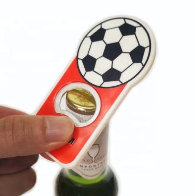 China Sustainable WK2022 Danmark Football Bottle Opener Danish Football Beer Opener for sale