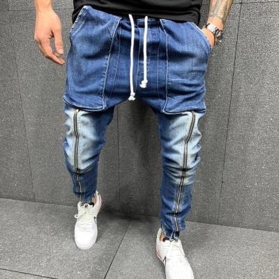 China Breathable Denim Pants Hip Hop Zipper Plus Size 3XL Cotton Spandex Big Pockets Cargo Jeans Men Pants for sale