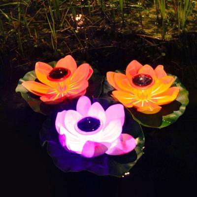 China Solar Led Waterproof Outdoor Lamp RGB Multicolor LED Lotus Flower Pond Light Solar Floating Garden Landscape for Garden Pool for sale