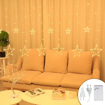 China Decorative Holiday/Party/Wedding/Festival Decorative LED Fairy Lights Star Curtain String Light Outdoor Decoration Holiday Factory For Wedding Christmas Party for sale