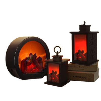 China Creative LED Fireplace Flame Lamp Holiday Decoration Light Gift Simulation Charcoal Fireplace Flame Lamp with Touch Control for Christmas Party for sale