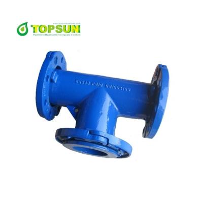 China Ductile Iron Drainage / Sewage / Drinking Water Pipe Fittings Loose Flanged Tee for sale