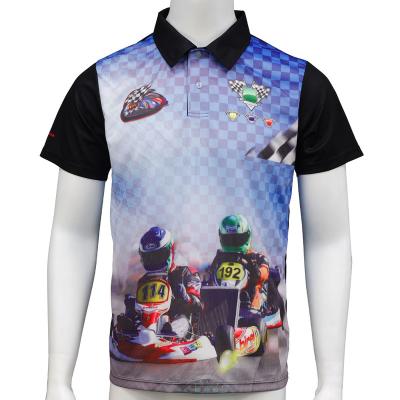 China Anti-Wrinkle Summer Custom Made Unisex Print Polo Shirt Polyester Sports Shirt Golf Racing Shirts Polo Outdoor Uniform for sale