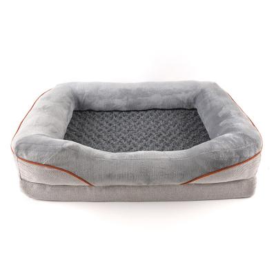 China Sustainable High Quickly  Dog Beds Sofa Waterproof Washable Removable Cover Luxury Designer Memory Foam Orthopedic Dog Bed for sale