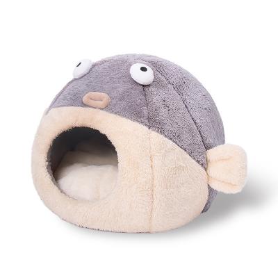 China Wholesale Hand Wash OEM/ODM Cute Pufferfish Shaped Cat And Dog House for sale